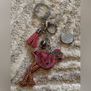Pink Flamingo Keychain with Tassel